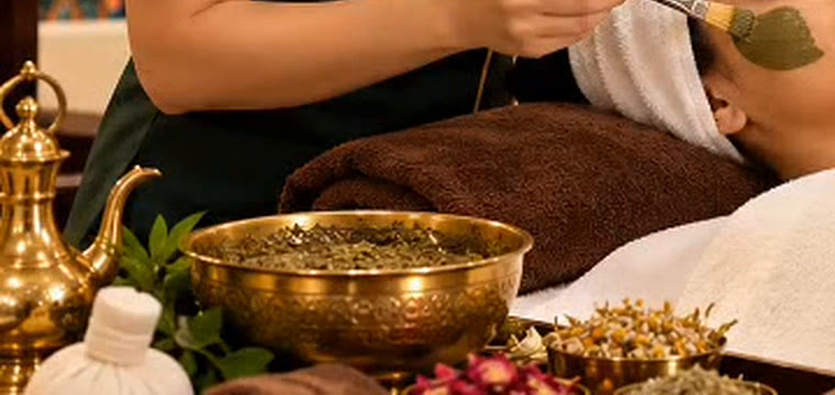 Herbs and brass bowls